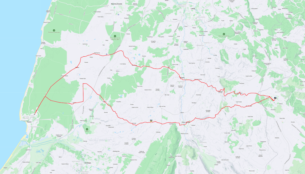Self-Guided Nazaré to Fátima Gravel Loop (90km, GPX Included).